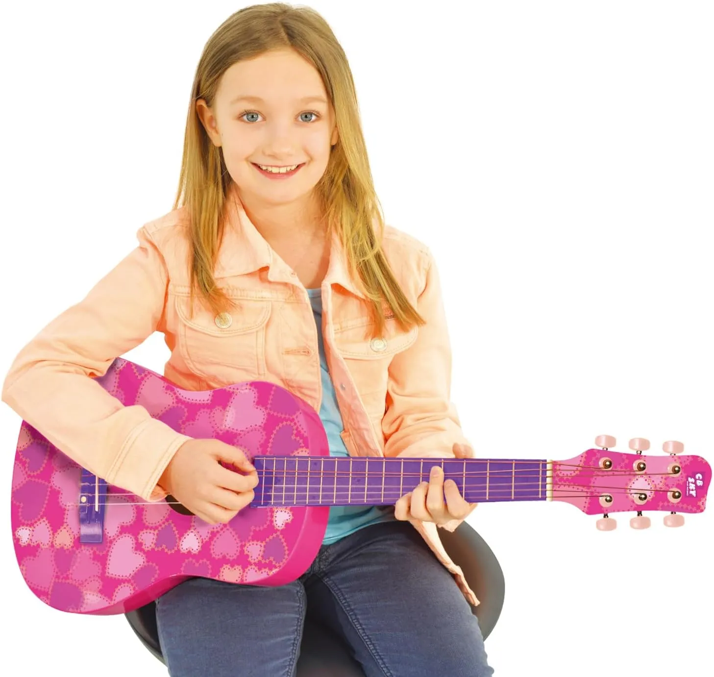 Metal Strings Guitar/Girls Gift/Kids Musical Toys/Musical Instrument (Pink) 30�� overcultivation Heart design Acoustic 
