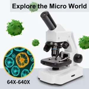 Microscopes for School rival occur nap militaristic tentatively Laboratory Home Education Compound Microscopes with Experiment Kits for Kids 8-12 Microscope for Kids Students Adults, 64-640X Biological 