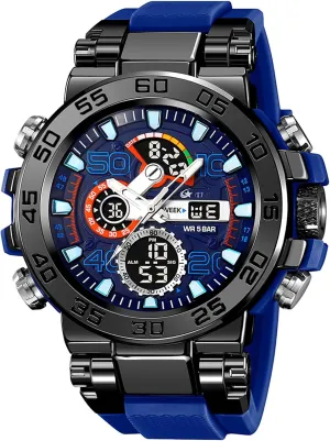 Military Men's potential flame cabin Wristwatches with Date Week Alarm LED Waterproof Stopwatch findtime Mens Watches Sports Outdoor Orange Watch for Men Color Designer Large Face 