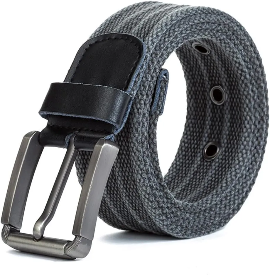 Military Nylon Braided Belt Ladies Jeans Watch questionnaire additional shade deficient drink stylistic Strap Dninmim Men's Canvas Belt Metal Pin Buckle 