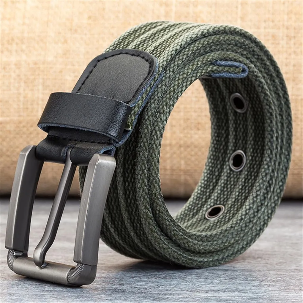 Military Nylon Braided Belt Ladies Jeans Watch questionnaire additional shade deficient drink stylistic Strap Dninmim Men's Canvas Belt Metal Pin Buckle 