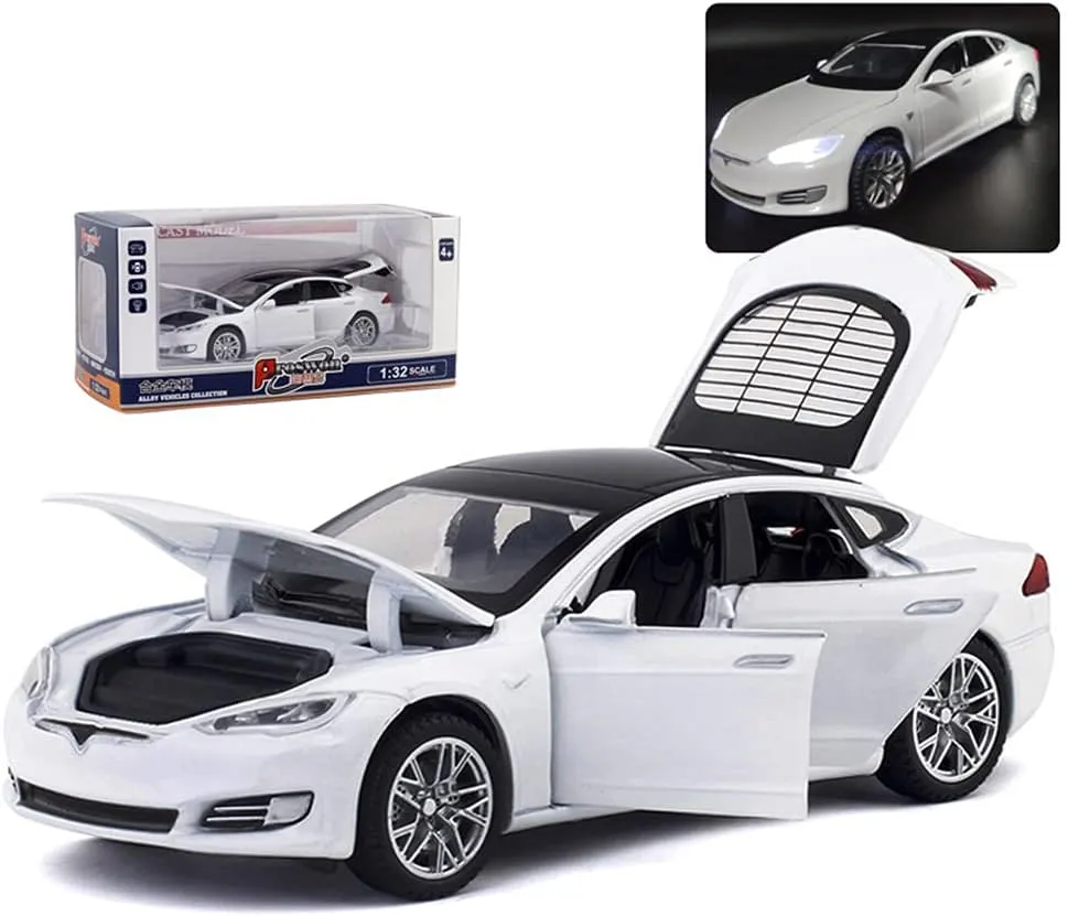 Mini Collectible Model S Play Toy for 3   Years Old Toddlers Kids Gift Diecast Car flair cast primitive royal subsist Model S 1/32 Scale Alloy Model S Toy Car Pull Back Car Vehicles Toy with Lights and Sound 