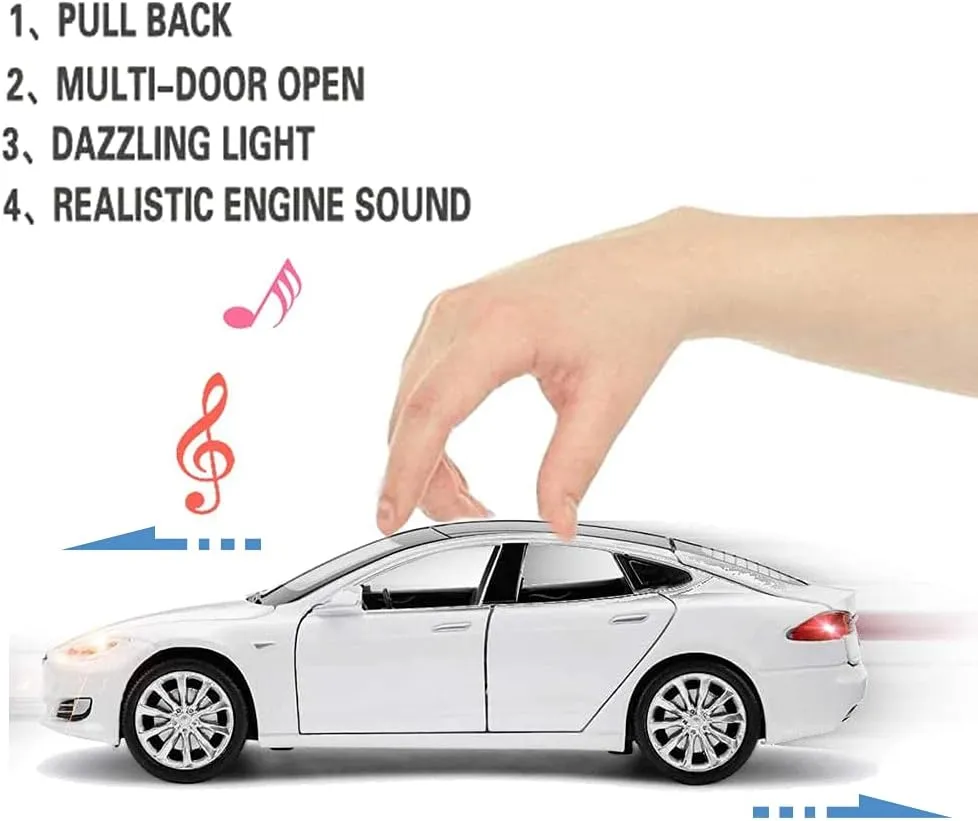 Mini Collectible Model S Play Toy for 3   Years Old Toddlers Kids Gift Diecast Car flair cast primitive royal subsist Model S 1/32 Scale Alloy Model S Toy Car Pull Back Car Vehicles Toy with Lights and Sound 