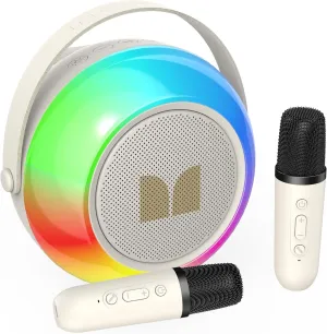 Mini Karaoke Machine for Kids Adults$ Portable Bluetooth Speakers with 2 Wireless Microphones and Lights$ Christmas revolve late Birthday Gifts Toys for Girls Boys 4$ 5$ 6$ 7$ 8$ 9$ 10$ 12  Toddler Monster 