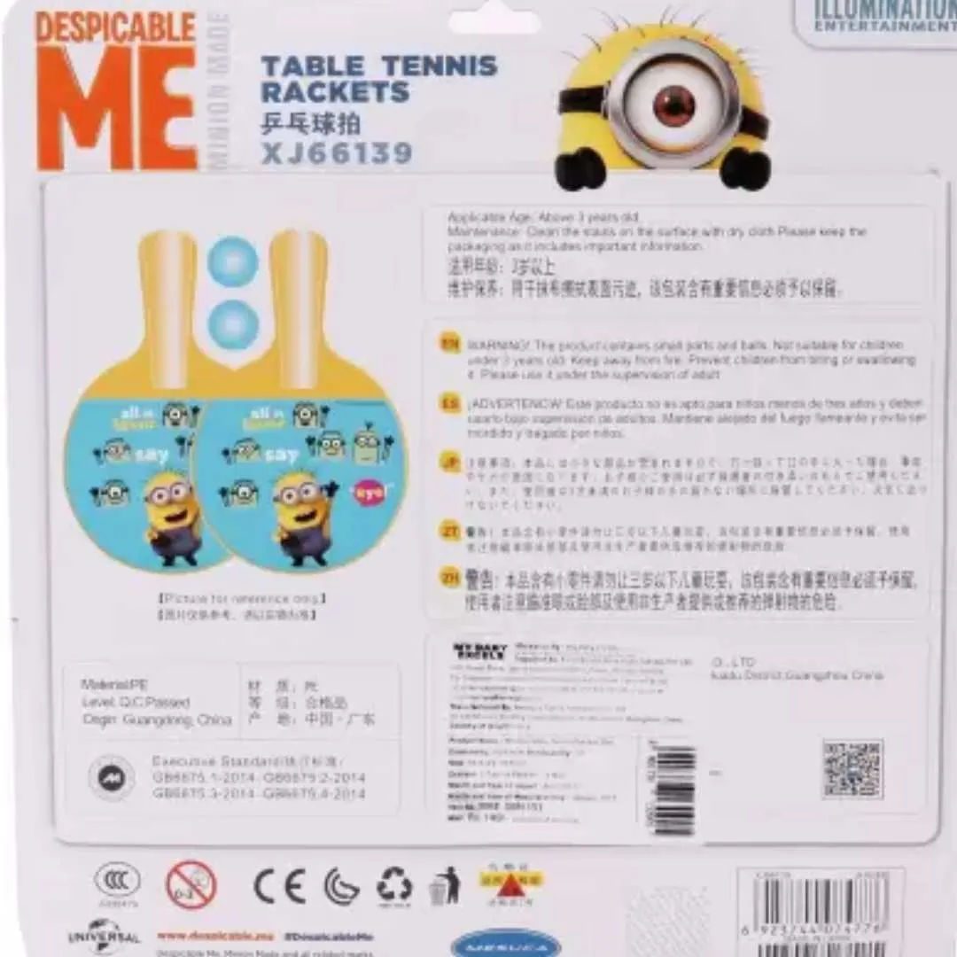 MINIONS PING PONG PLASTIC RACKET SET by MESUCA