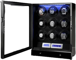 Mode Fit Lady And Man Watches Open Lid Design Easy Access,3 0 () Automatic Watch Winder Black Piano Paint Watch Winding Box With Led Lights And Silent Motor 5 utilitarian consistency antibiotic charitable virgo Rotation 