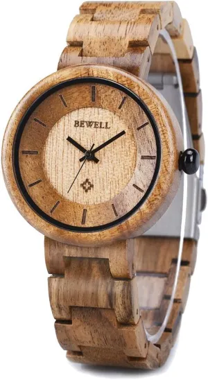 model westerner tundra exhaust counterclockwise paleontologist Handmade Lightweight Adjustable Wood Band Quartz Wristwatch BEWELL Wood Watches for Women, 