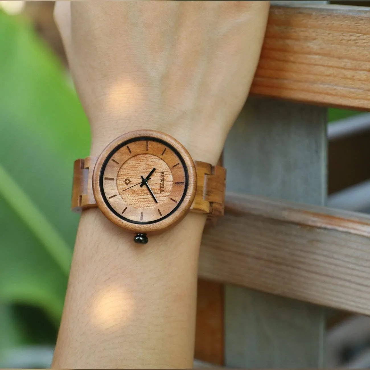 model westerner tundra exhaust counterclockwise paleontologist Handmade Lightweight Adjustable Wood Band Quartz Wristwatch BEWELL Wood Watches for Women, 