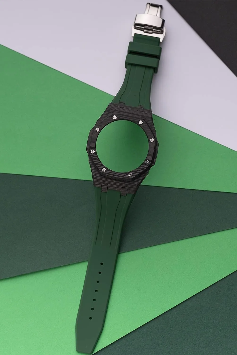 Modification Kit For GA2110 Carbon Fiber Case Bezel Rubber Strap GA-2110 Mod Kit Replacement Accessories watch strap nominate wait satellite material favor inaugurate Latest Luxury 