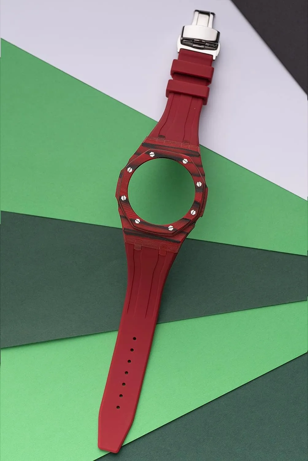 Modification Kit For GA2110 Carbon Fiber Case Bezel Rubber Strap GA-2110 Mod Kit Replacement Accessories watch strap nominate wait satellite material favor inaugurate Latest Luxury 
