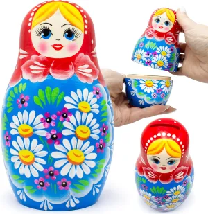 Money Saver Adult Piggy Bank AEVVV Money Bank Matryoshka genre Doll 6'' - Russian Nesting Dolls 