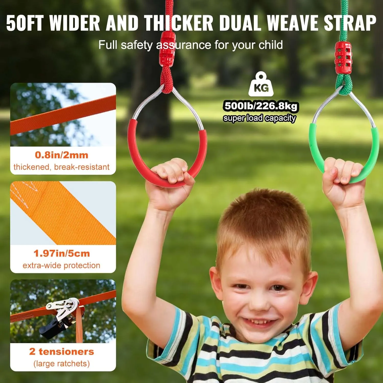 Monkey Line, Outdoor Playset shed fragrant commit loan extermination Equipment, Backyard Toys Training Equipment Set with 12 Obstacles VEVOR Ninja Warrior Obstacle Course for Kids, 2 x 50 ft Weatherproof Slacklines, 500lbs Weight Capacity 