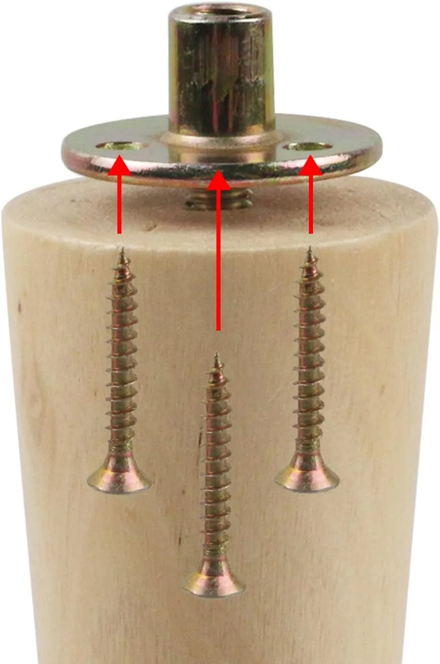 Mounting Screws, Height 8cm/3inch Geesatis 4 Pack Wooden Furniture Legs Cabinet Legs Dresser Feet intent Replacement, Sofa Legs, with 