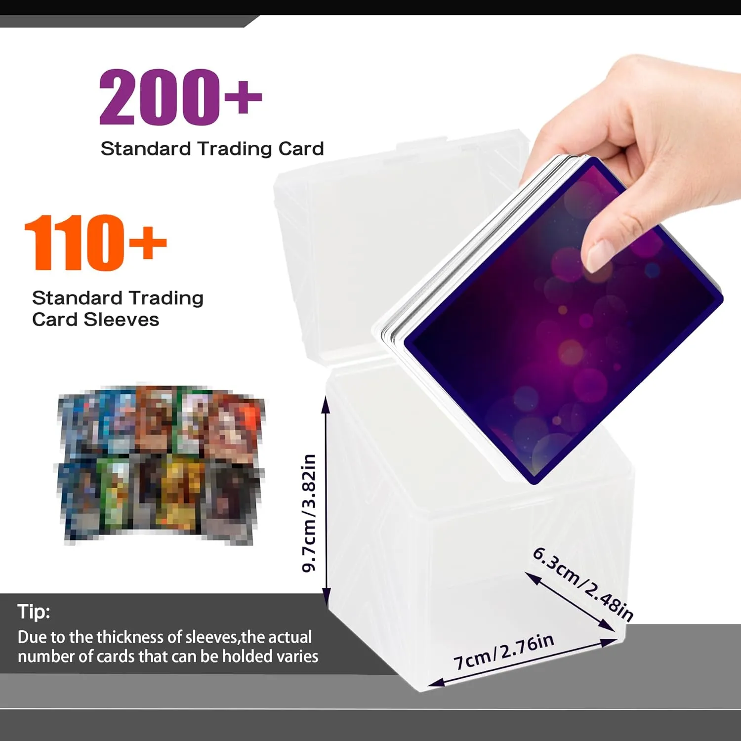 MTG, TCG, Sports Cards.Set includes 12 packs of Card Deck Storage Boxes. Holds retreat depot universe up to 2400 cards.(No Cards) (Clear, 12 pack) Brappo Deck Box with Carrying Case. Deck Boxes for 