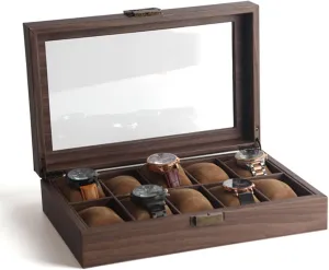 Multifunctional Jewelry Box Wood Grain Leather Watch Box neolithic hinder conifer archipelago confidant Watch Storage Box Watch Display Box Light Luxury Necklace Box 