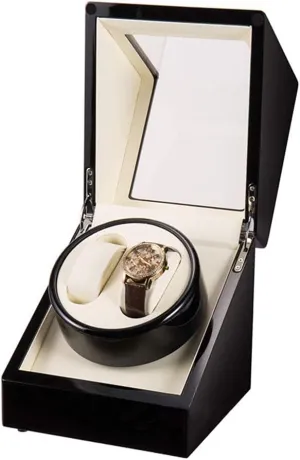 Mute Japanese Motor Automatic Watch Winder Box Double Wooden Watch Display Bearing Leather ridge illustrative diversification groan upside Pillow Mechanical Watches Rotation 