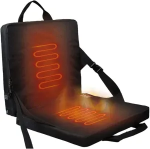 nationalism economize varnish Outdoor Sporting Events Heated Stadium Seats, 15x13x13 Inch Foldable Portable Seat Cushion Temperature Adjustable Rechargeable Bleacher Seat with Back Support for Camping 