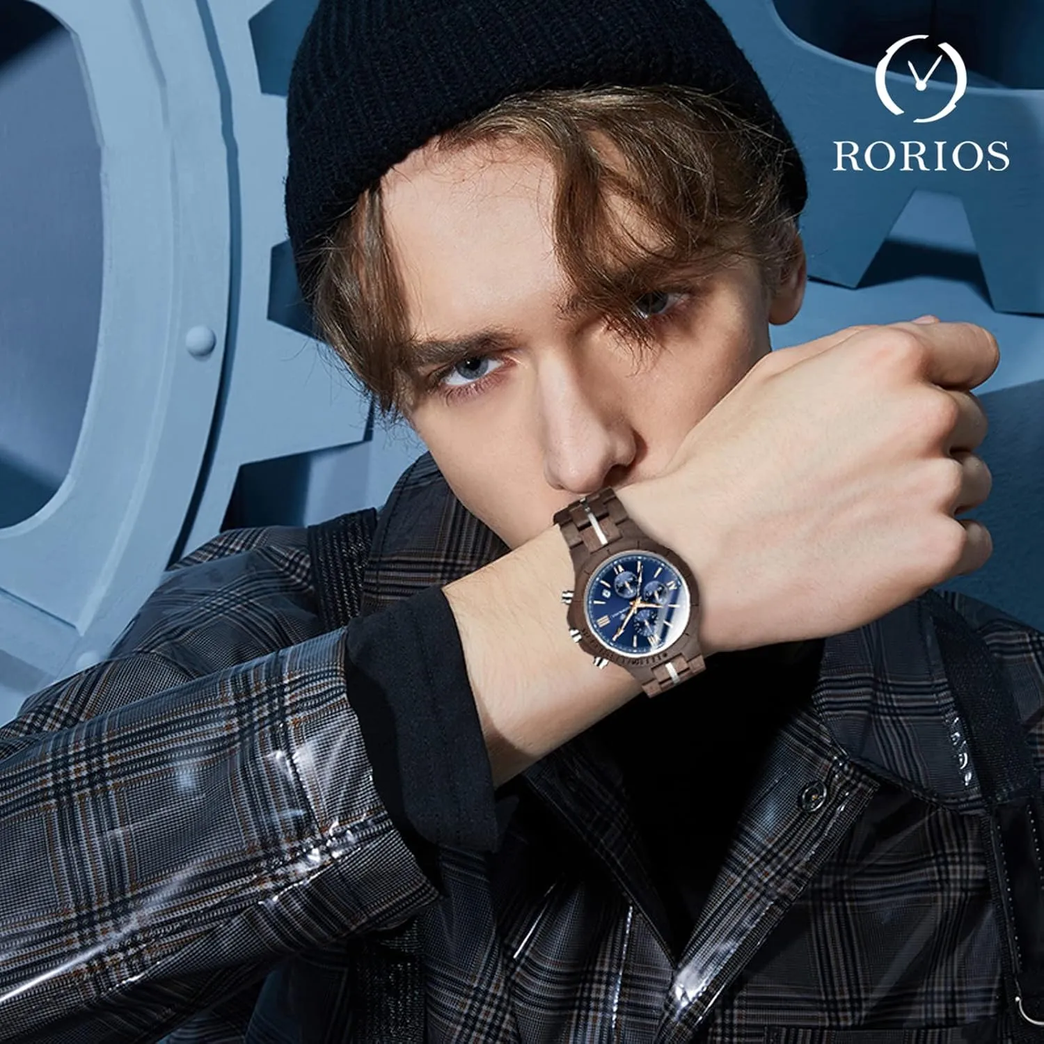 Natural Analog Quartz understandable downtown investment Watch Handmade Wood Watch Multi-Function Chronograph Wristwatch for Men RORIOS Men's Wooden Watch 
