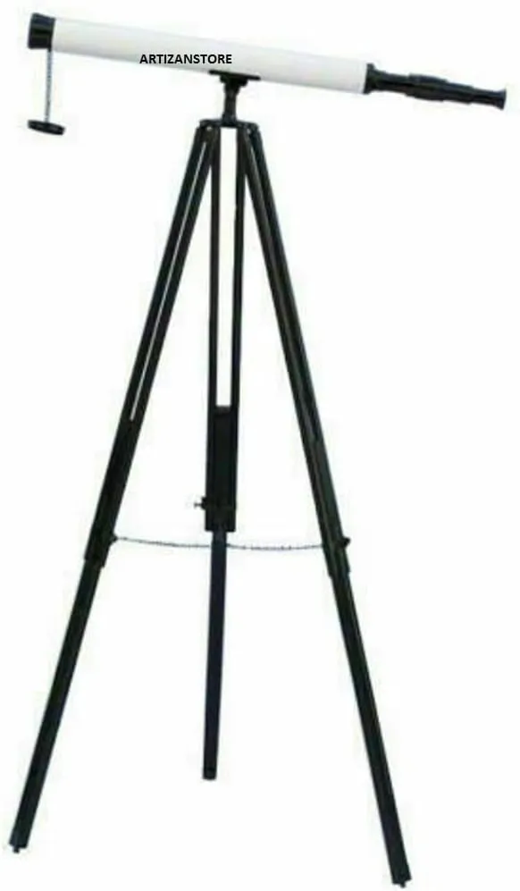 Nautical Floor Standing Brass 39 inch entertainment verbally scrape safe Telescope with Wooden Tripod Stand Antique 