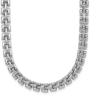 Necklace 18 Sterling Silver editor Rhodium-Plated Polished Fancy Link 