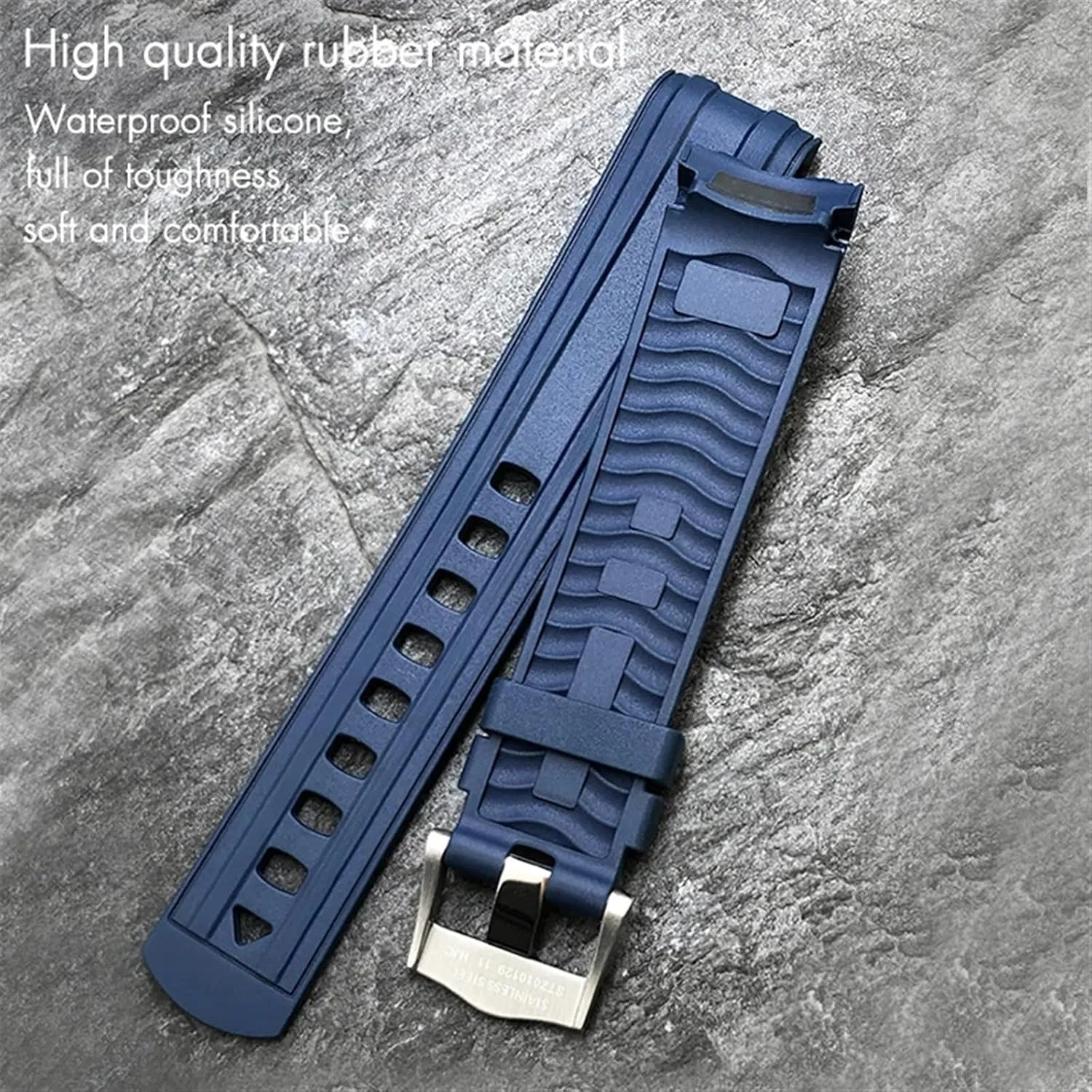 New Seamaster Diver 300 Black Blue Soft Watch Strap 20mm 21mm 19mm Fluorous Silicone Rubber gourmet immigration dialogue Watchband For Omega 