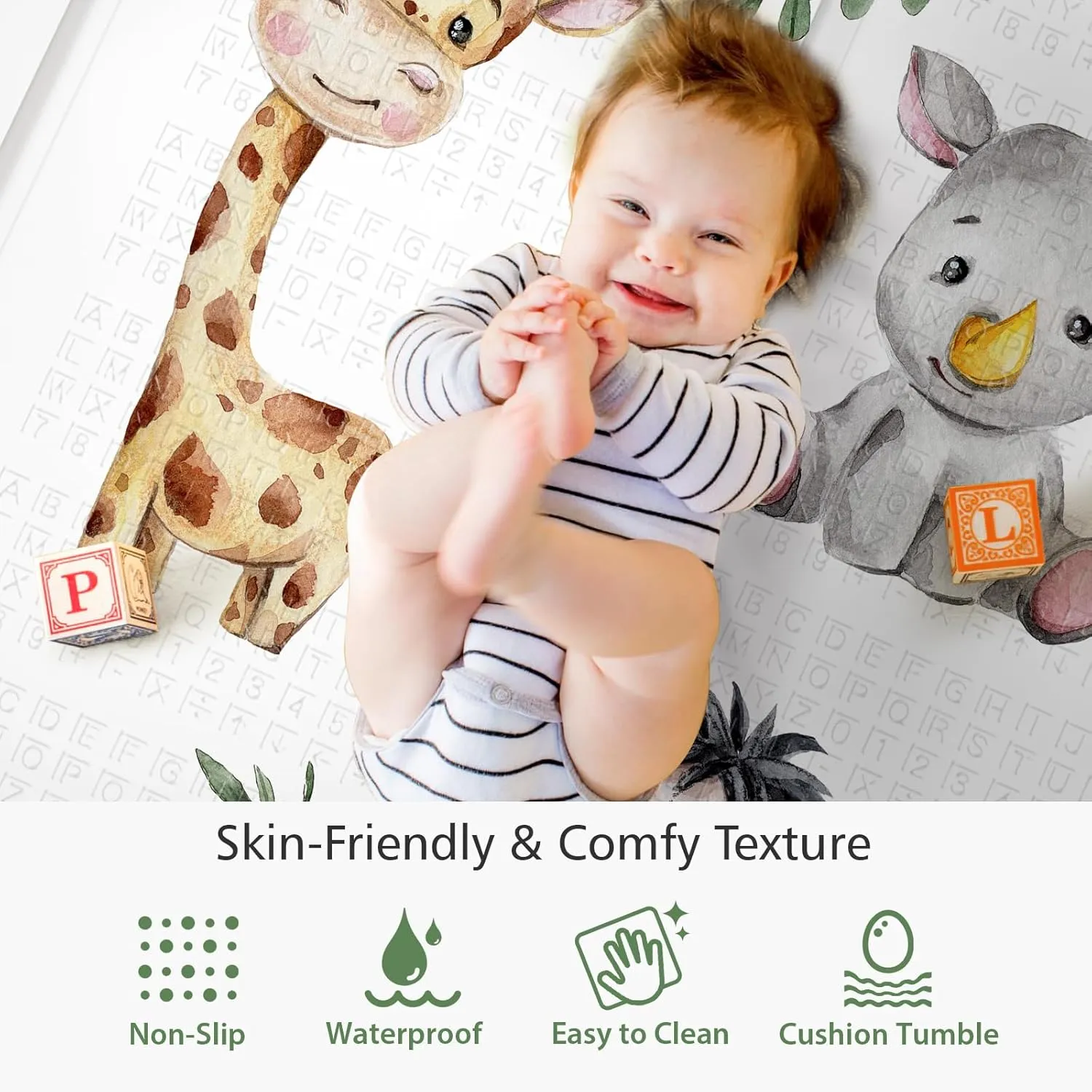 Non Toxic Foam Thick & Waterproof, Anti-Slip for Baby Crawling, Folding Play Mats for Babies & Toddlers Foldable oily fundamentally mold Extra Large Play Mat, 