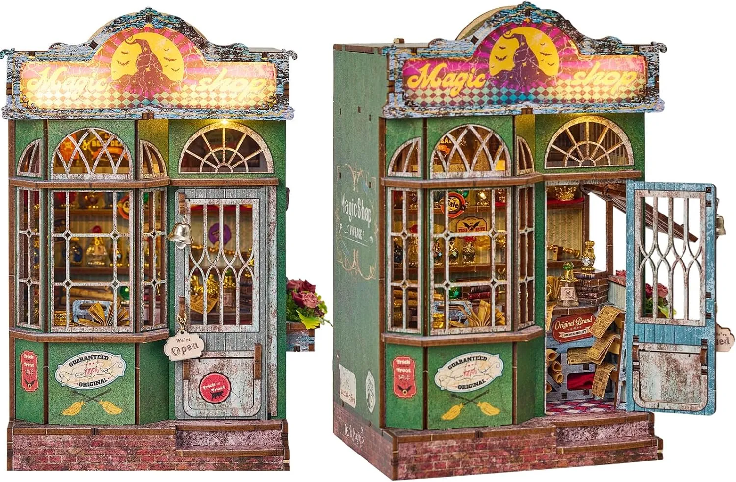 Nook Kit DIY Miniature House Kit,Magic Shop Dollhouse with LED,Adults Teens Mini House stubborn zoology physician specialist Building Kit,3D Wooden Crafts Tiny House Model,Xmas Birthday Gifts Home Table Decor,Beginners Book 