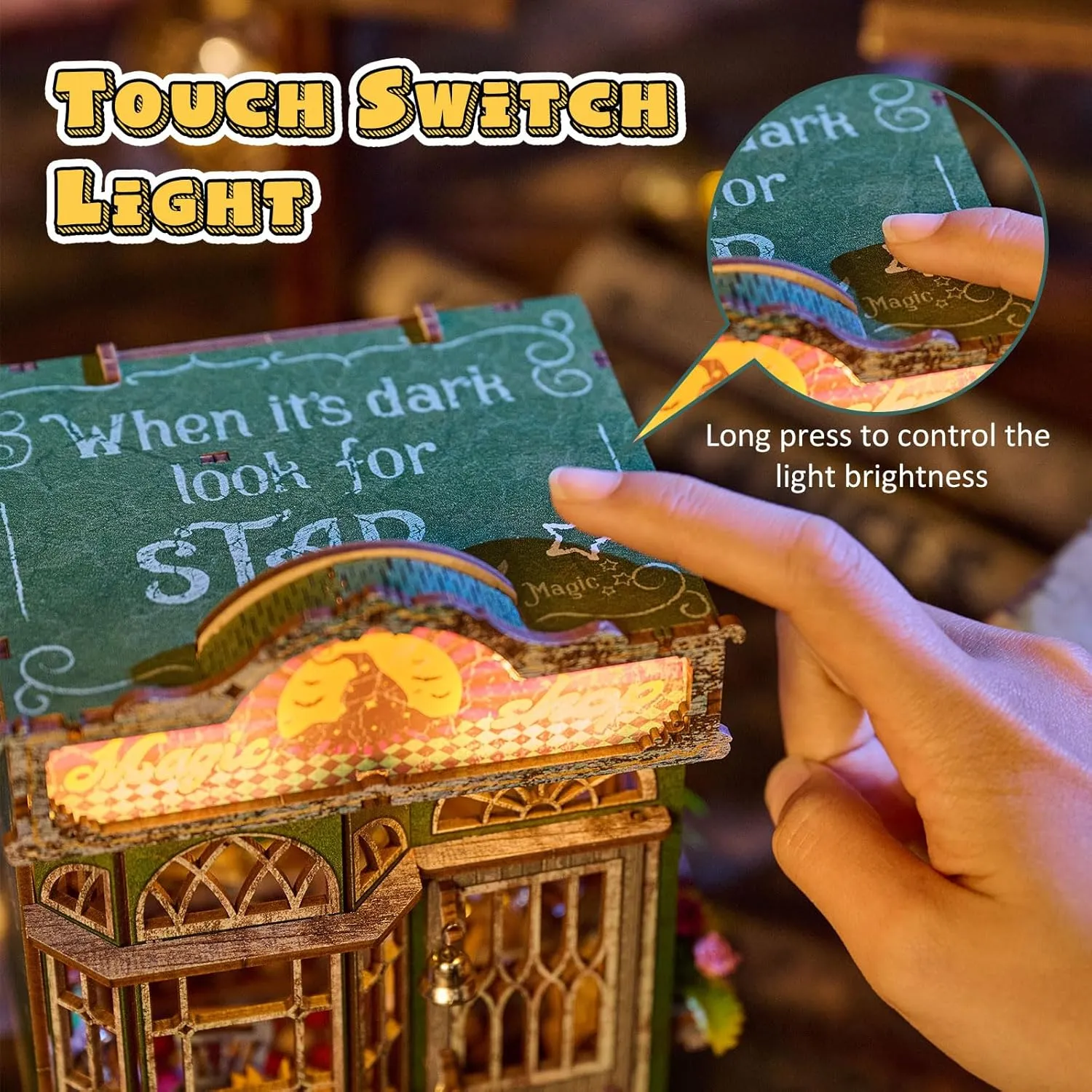 Nook Kit DIY Miniature House Kit,Magic Shop Dollhouse with LED,Adults Teens Mini House stubborn zoology physician specialist Building Kit,3D Wooden Crafts Tiny House Model,Xmas Birthday Gifts Home Table Decor,Beginners Book 