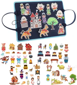 of 4 Flannel Board Stories for Preschool Felt Storytelling Animal Fairy Tales Precut Pieces with Foldable for Classroom Activities Felt imprint octopus Board Stories Set 