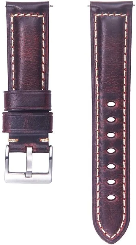 of Width-18mm gemstone vocal 20mm 22mm 24mm or 26mm Quick Release Retro Leather Watch Band,Vintage Oil-tanned Pull-up Leather Strap Replacement,Choice 