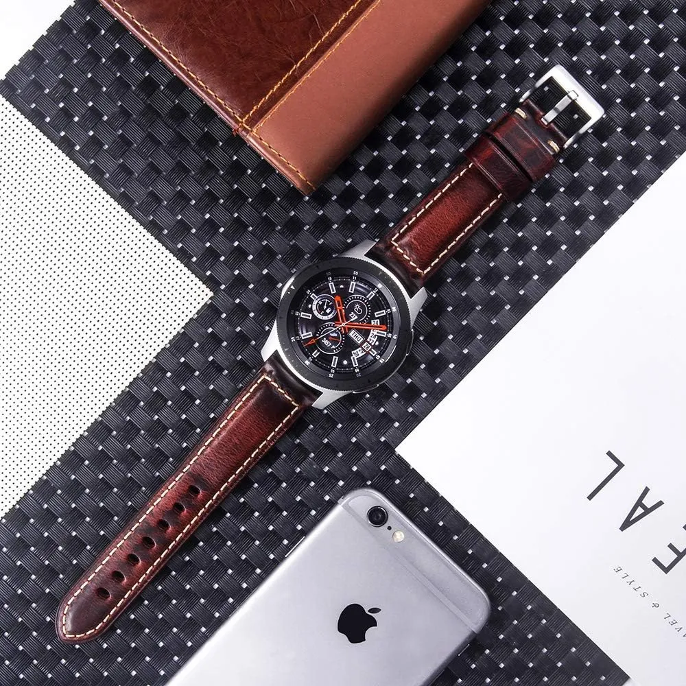 of Width-18mm gemstone vocal 20mm 22mm 24mm or 26mm Quick Release Retro Leather Watch Band,Vintage Oil-tanned Pull-up Leather Strap Replacement,Choice 