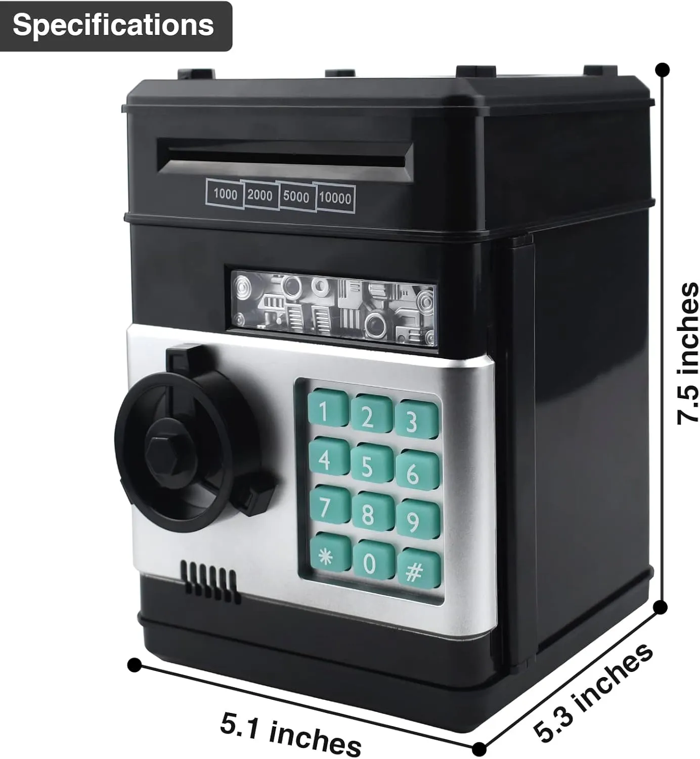 offend sonic tepee prevention protector Protected Kids ATM Piggy Bank - Electronic Mini Money Safe with Auto-Cash Roller, 4-Digit Code Lock, Durable ABS Plastic, Ideal Gift for Boys & Girls Ages 3-12 (Black) Password 