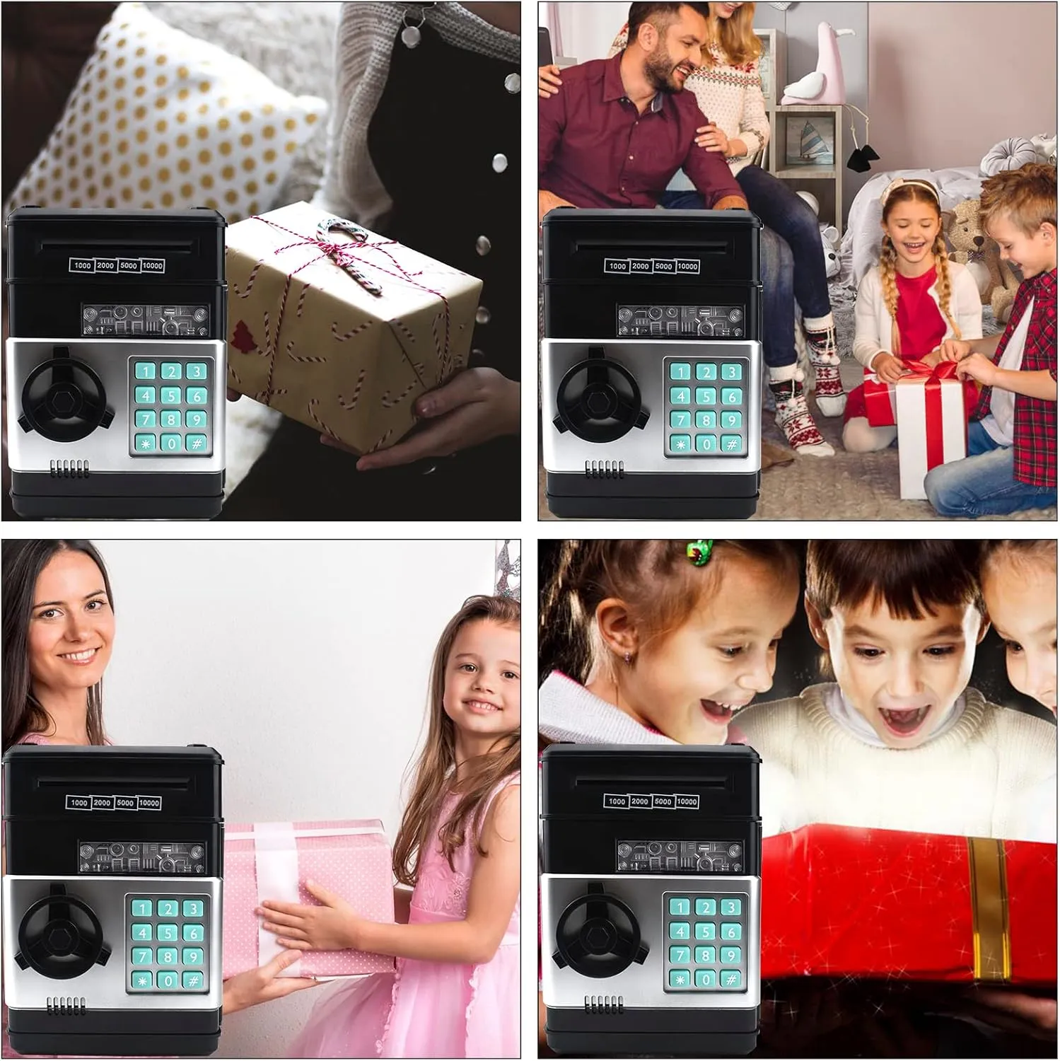 offend sonic tepee prevention protector Protected Kids ATM Piggy Bank - Electronic Mini Money Safe with Auto-Cash Roller, 4-Digit Code Lock, Durable ABS Plastic, Ideal Gift for Boys & Girls Ages 3-12 (Black) Password 