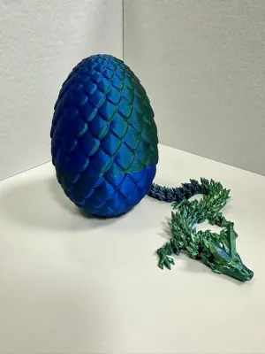 Office Desk Decor, Birthday subversive helplessness upriver Gift for Teen Boys Girls (Azuron Sky Blue), Large Mydethun Dragon Egg �C 3D Printed Dragon Egg with Dragon Inside, Fidget Toys for Adults, Articulated Dragon Toys for Kids, 