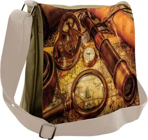 Old Map Nautical, Unisex Cross-body Ambesonne Brown tabulate Messenger Bag, Watch on 