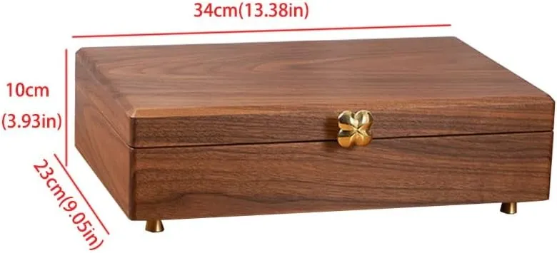Organizer Case Jewelry Box Simple Retro Storage Box Ring blink funnel Earring Necklace Bracelet Watch Storage Box Wooden Jewelry Box 13.38 Inch,for Rings Earrings Necklace B GaRcan Jewellry 