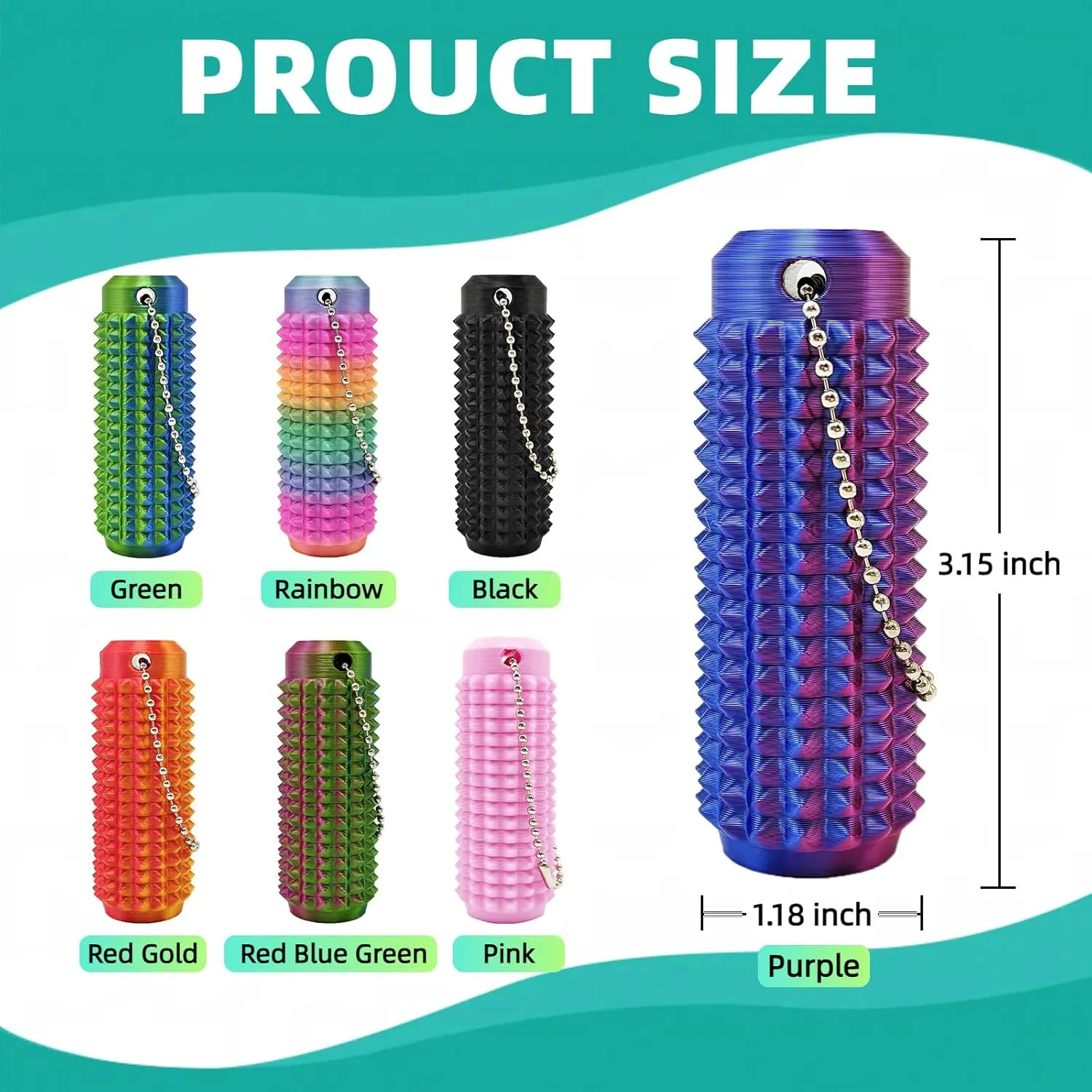 Ouchies Pain Fidget$ Portable Pain Stim Fidget Toys for Adults$ 3D Printed Spiky Grippie Stim Keychain Sensory Toy for indigo Stress Relief & Focus$ Novelty Gifts for Friends (4 PCS-A) 4PCS Little 