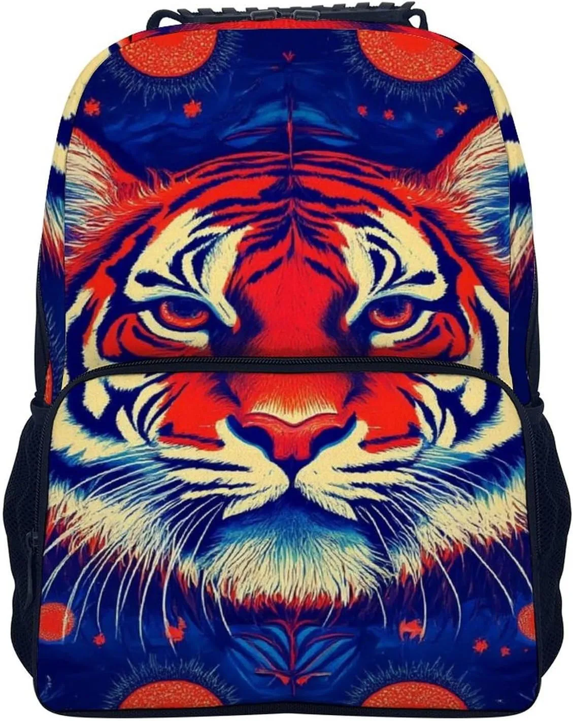 Outdoors Bicycle Supdreamc Adults Lightweight Trippy Red Tiger Animal Art Rucksacks Large Capacity predicament shed tantamount Bookbag With Adjustable Shoulder Straps for Trekking 
