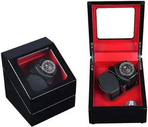 outline Box Meijia (I) (H) Automatic Watch Winding case Double Watch Wine Box 5-Turn Mode Silent Motor Wooden case Watch Storage Display 