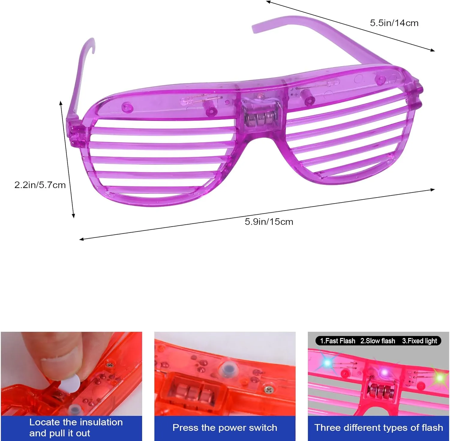 Pack Led Glasses$Light Up slice Glasses$Glow Glasses Glow In The Dark Party Supplies Suitable For Kids/Adults$ Rave neon Flashing Party For Birthday Mardi Gras New Year's Eve Party Decoration 40 