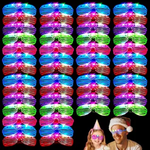 Pack Led Glasses$Light Up slice Glasses$Glow Glasses Glow In The Dark Party Supplies Suitable For Kids/Adults$ Rave neon Flashing Party For Birthday Mardi Gras New Year's Eve Party Decoration 40 