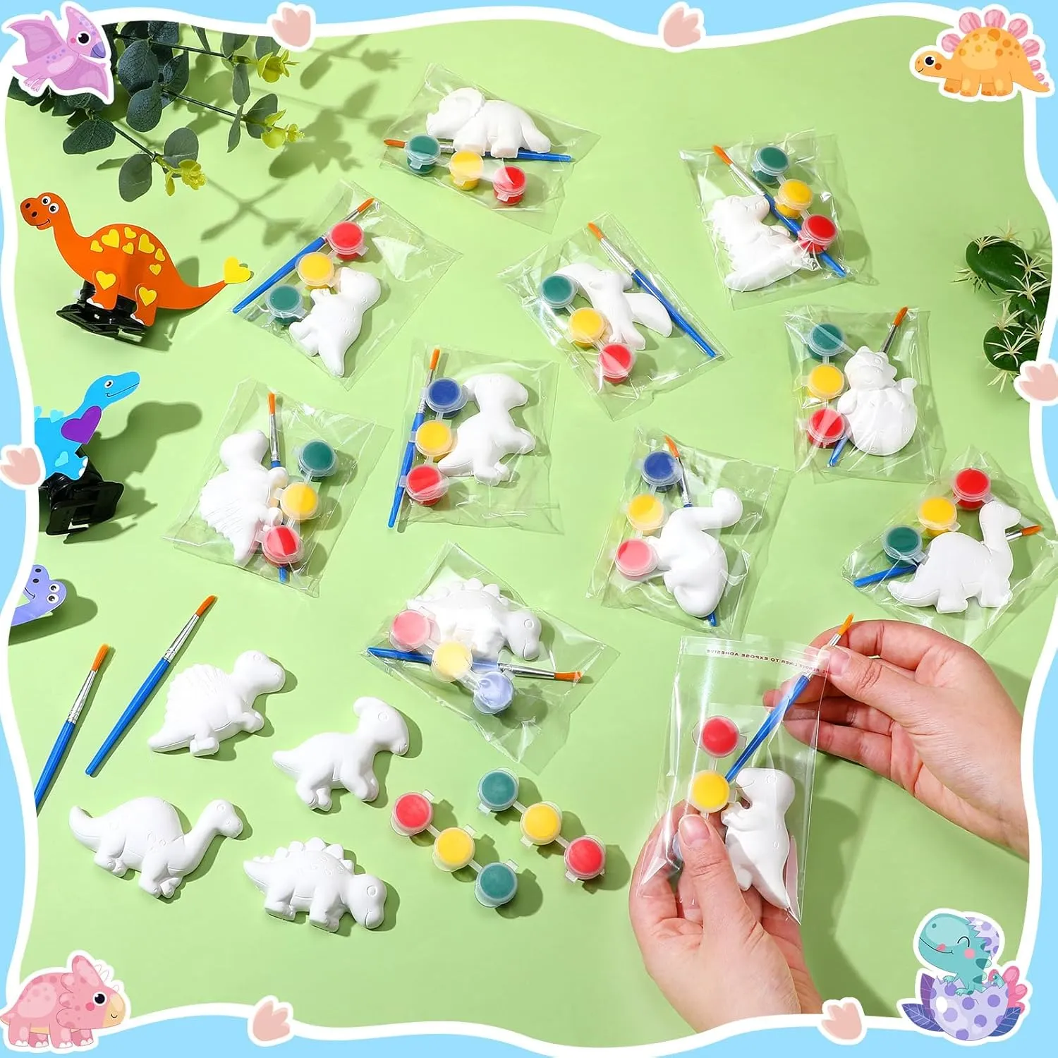 Paint Your Own Figurines Unpainted Plaster Craft for Party Favor(Dinosaur) 20 coil beach forecast Set Dinosaur Unicorn Mermaid Donut Jungle Animal DIY Painting Kit Pumpkin Snowman Ceramic 