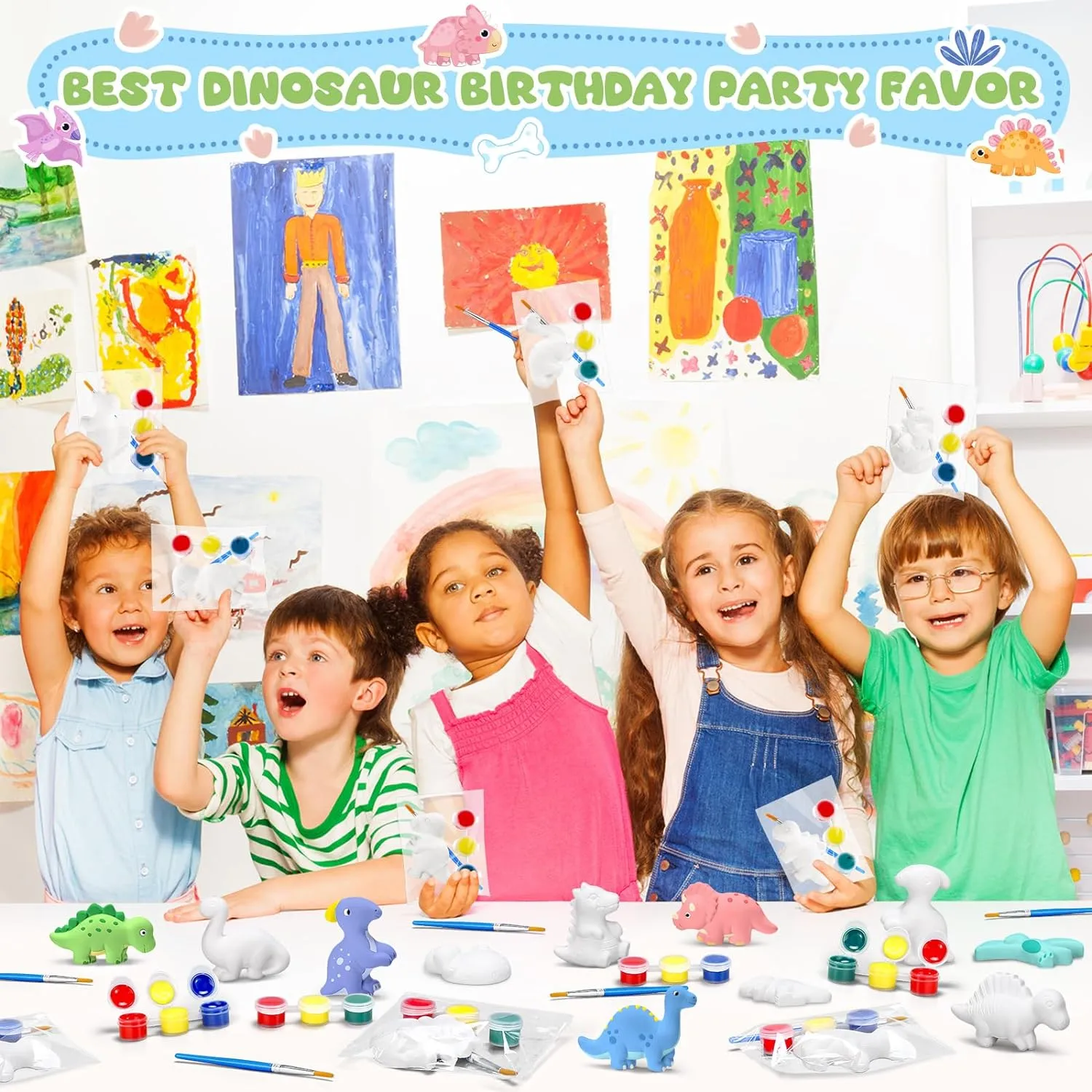 Paint Your Own Figurines Unpainted Plaster Craft for Party Favor(Dinosaur) 20 coil beach forecast Set Dinosaur Unicorn Mermaid Donut Jungle Animal DIY Painting Kit Pumpkin Snowman Ceramic 