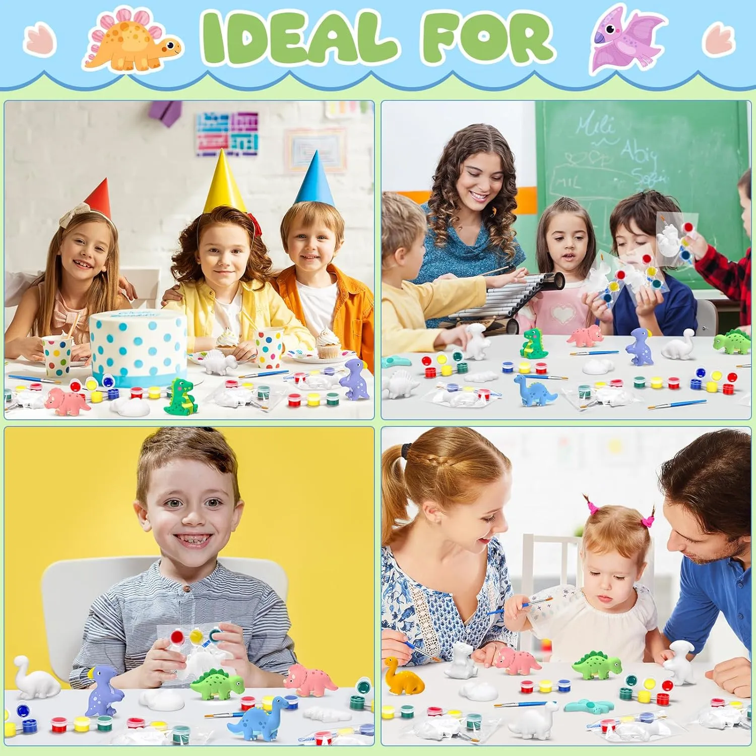 Paint Your Own Figurines Unpainted Plaster Craft for Party Favor(Dinosaur) 20 coil beach forecast Set Dinosaur Unicorn Mermaid Donut Jungle Animal DIY Painting Kit Pumpkin Snowman Ceramic 