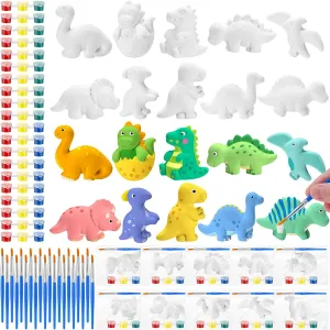 Paint Your Own Figurines Unpainted Plaster Craft for Party Favor(Dinosaur) 20 coil beach forecast Set Dinosaur Unicorn Mermaid Donut Jungle Animal DIY Painting Kit Pumpkin Snowman Ceramic 