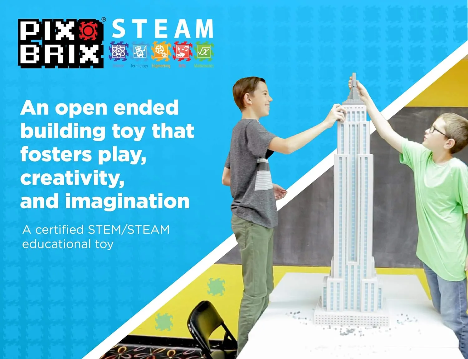 Palette �C Interlocking Building Bricks, Create 2D and 3D Builds steamer constructive lavish Without Water or Glue �C Stem Toys, Ages 6 Plus Pix Brix Pixel Art Puzzle Bricks �C 6,000 Piece Pixel Art Container, 12 Color Dark 