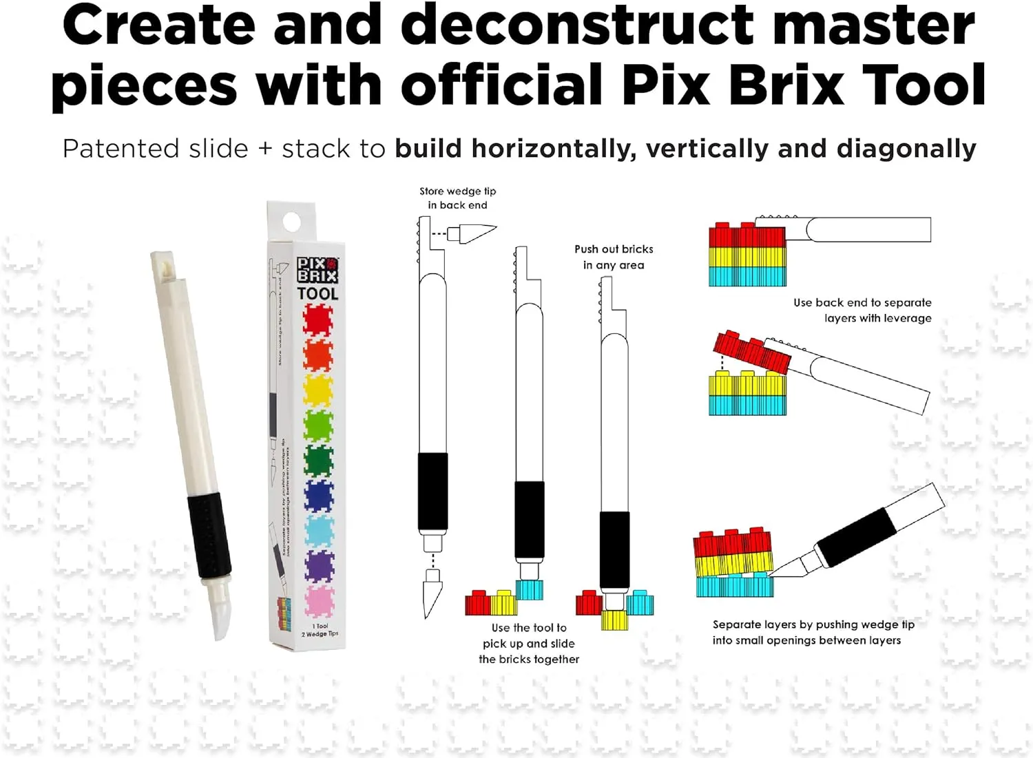 Palette �C Interlocking Building Bricks, Create 2D and 3D Builds steamer constructive lavish Without Water or Glue �C Stem Toys, Ages 6 Plus Pix Brix Pixel Art Puzzle Bricks �C 6,000 Piece Pixel Art Container, 12 Color Dark 