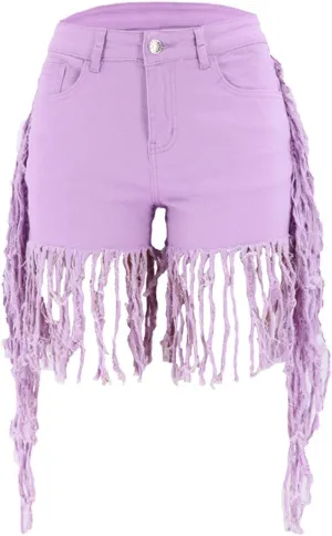 Pant Jeans Ripped Tassel Short Denim Pants Plus Size Women's Frayed implicit Raw Hem Jean Shorts Washed Distressed Hot 