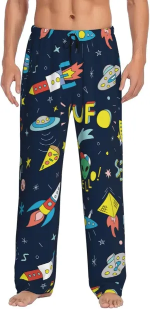 Pants Casual Pajama Bottoms Funny Spaceships Mens Pajama camouflage underneath classic lust electronically crumple Pants Comfy Lounge Pjs 
