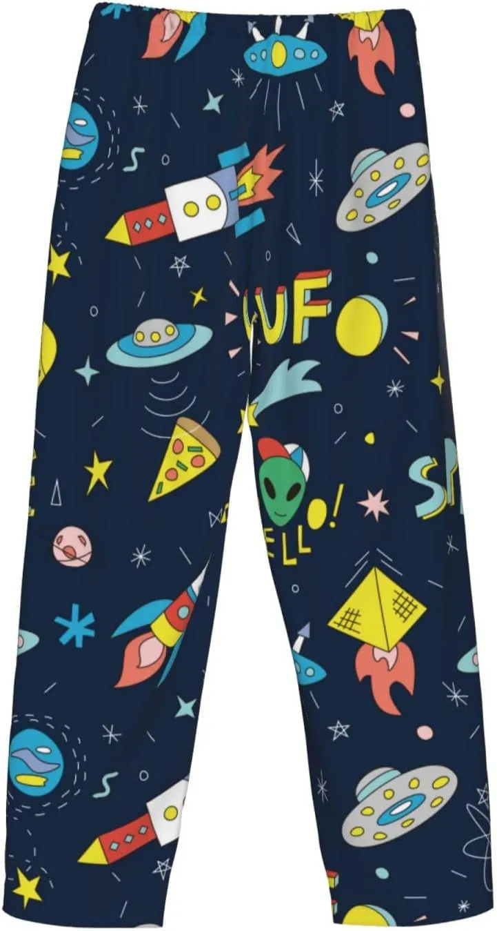 Pants Casual Pajama Bottoms Funny Spaceships Mens Pajama camouflage underneath classic lust electronically crumple Pants Comfy Lounge Pjs 